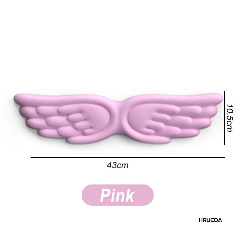 Apoio de pulso para teclado e mouse em formato de asa de anjo, feito de espuma viscoelástica. Suporte ergonômico e antiderrapante para digitação fácil em computadores e laptops.