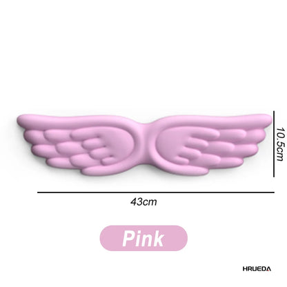 Apoio de pulso para teclado e mouse em formato de asa de anjo, feito de espuma viscoelástica. Suporte ergonômico e antiderrapante para digitação fácil em computadores e laptops.