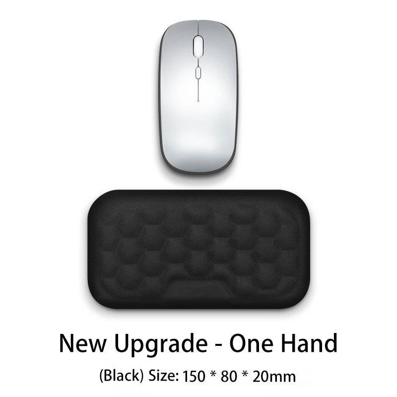 Apoio de pulso para teclado e mouse em espuma viscoelástica, suporte ergonômico para as mãos, ideal para notebooks e laptops.