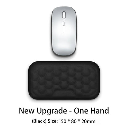 Apoio de pulso para teclado e mouse em espuma viscoelástica, suporte ergonômico para as mãos, ideal para notebooks e laptops.