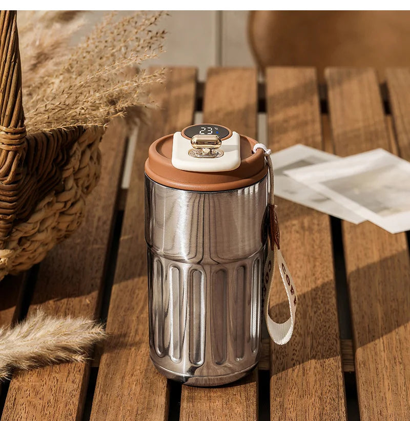Garrafa Termica Inteligente 450ml em Aco Inox 316 com Display Digital de Temperatura