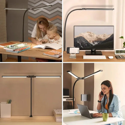 Luminária de Mesa LED DBF com Haste Flexível Gooseneck, CRI 90 e Controle Térmico/Luminoso (Single/Double Head)