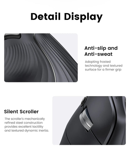 UGREEN — Mouse Vertical Ergonômico Sem Fio 4000 DPI