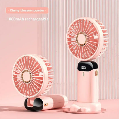 Mini Ventilador Portátil de Mão e Pescoço OIMG N15 Dobrável com Display LED e Suporte para Celular