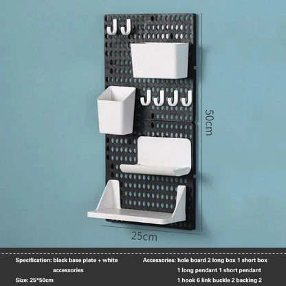 Kit Pegboard Organizador de Parede Modulável – Painel de Ferramentas e Utensílios para Cozinha, Banheiro e Oficina