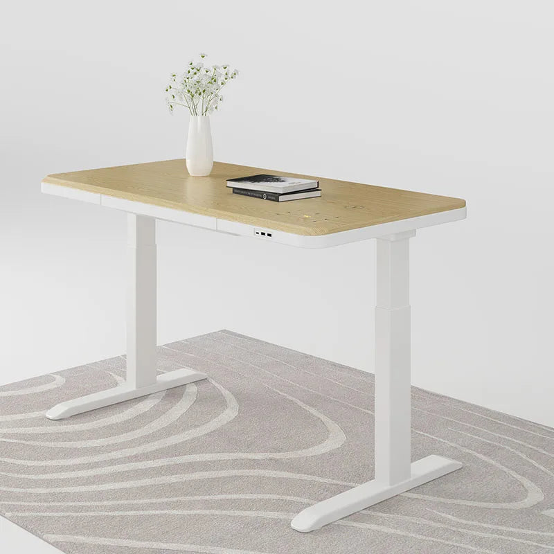 Mesa Ergonômica Inteligente Sit-Stand Elétrica XMSJ/Hollin – Tampo de Vidro Temperado, Estrutura de Aço Motorizada com Ajuste Automático de Altura e Certificação TUV para Alta Performance