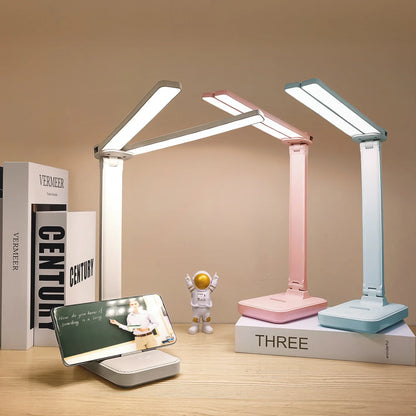 Luminária de Mesa LED Articulada – Touch Screen, 3 Tons de Luz e Bateria Recarregável