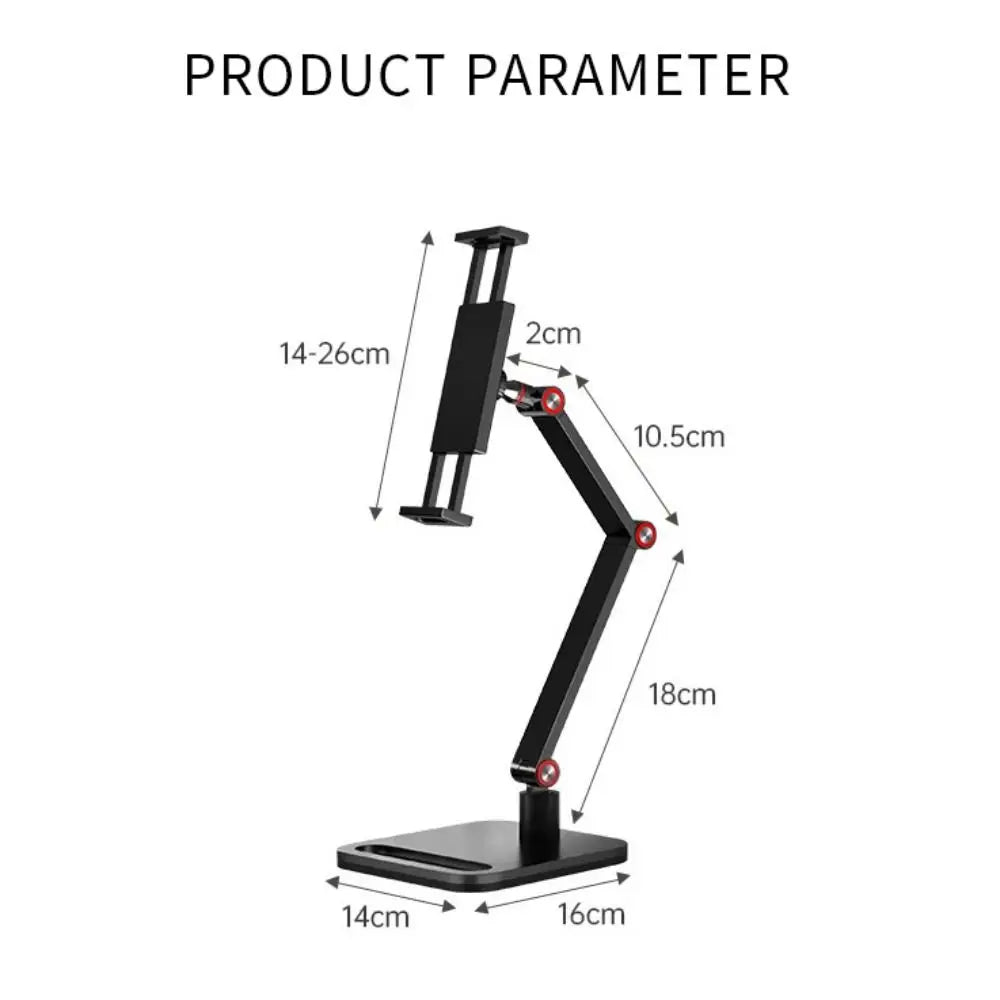 Suporte de Mesa Articulado para Monitor Portátil e Tablet – Base de Alumínio com Rotação 360° e Braço Dobrável Ajustável