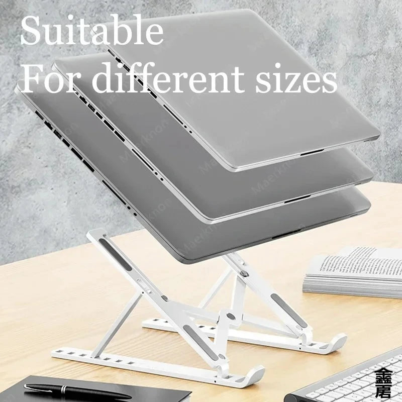 Suporte para Notebook e Tablet Portátil Dobrável – Base Ergonômica com Ajuste de Altura de 7 Níveis e Dissipação de Calor