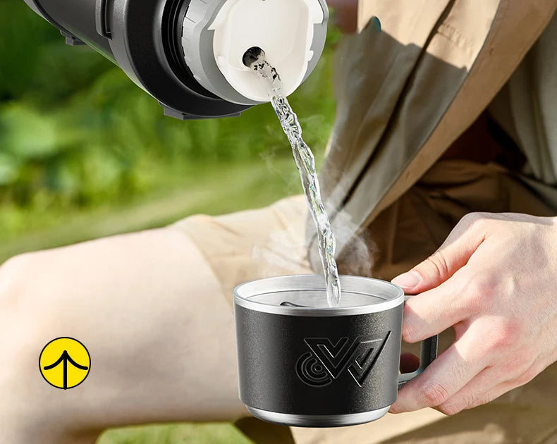 Garrafa Térmica Industrial em Aço Inox 304 com Alça Ergonômica e Base de Silicone (1.7L / 2.