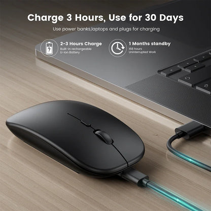 Congdi — Mouse Sem Fio Recarregável Dual Mode