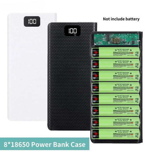 Case Power Bank DIY VIKEFON C18 para 8 Baterias 18650 com Display LCD e Lanterna LED