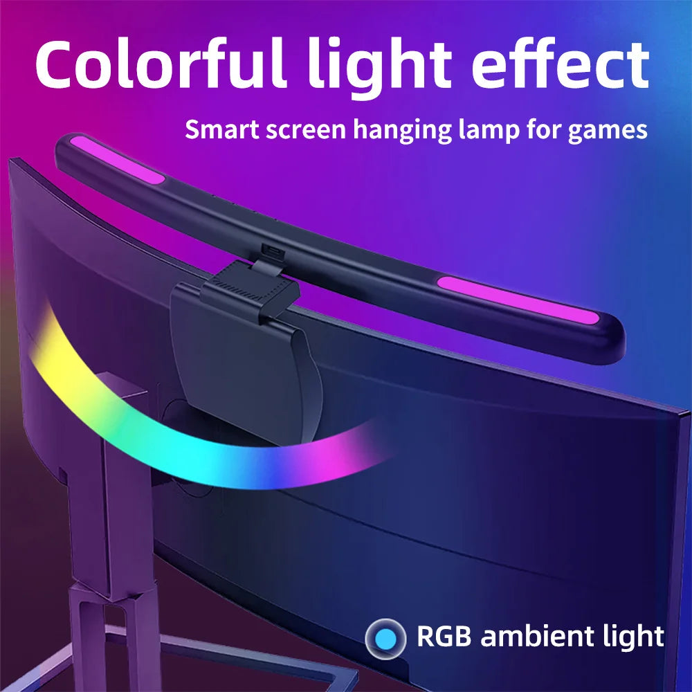 Luminária de Monitor Light Bar com Controle Remoto – Barra de Luz LED Anti-Luz Azul e Iluminação Direcional