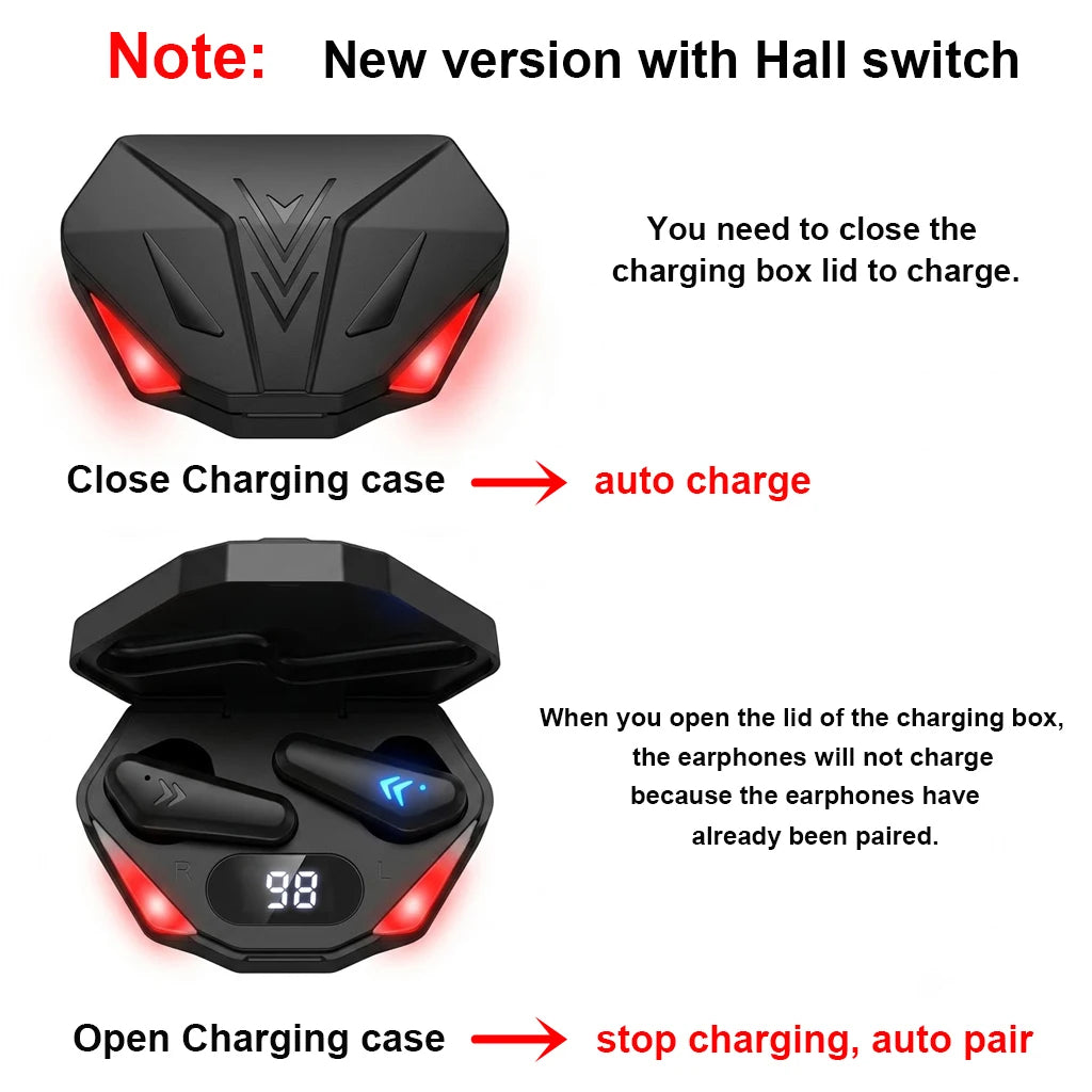 X15 TWS — Fone Bluetooth 5.3 Gamer com Display LED