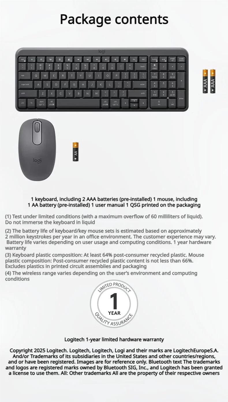 Logitech MK251 — Teclado e Mouse Sem Fio