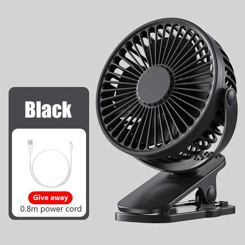 Mini Ventilador Portátil de Clipe e Mesa HAOYUNMA 3 Velocidades com Ajuste 720°