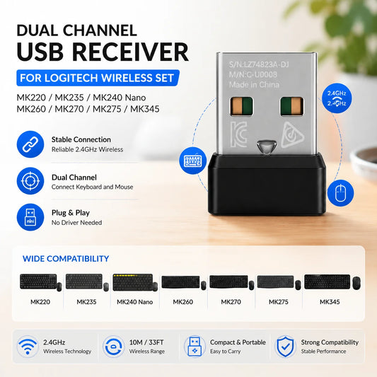 Receptor USB para Logitech MK Series — 2.4GHz