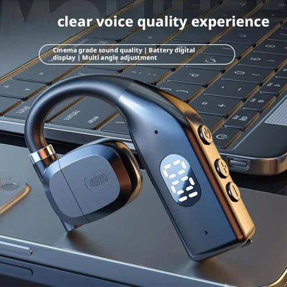 Fone de Ouvido Bluetooth 5.4 com Gancho Espetacular – Headset Esportivo e Empresarial de Alta Fidelidade