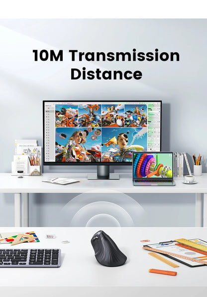 UGREEN — Mouse Vertical Ergonômico Sem Fio 4000 DPI