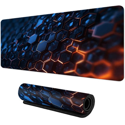 Desk Mat Gamer Gradiente Neon XXL – Mouse Pad Speed com Borda Costurada