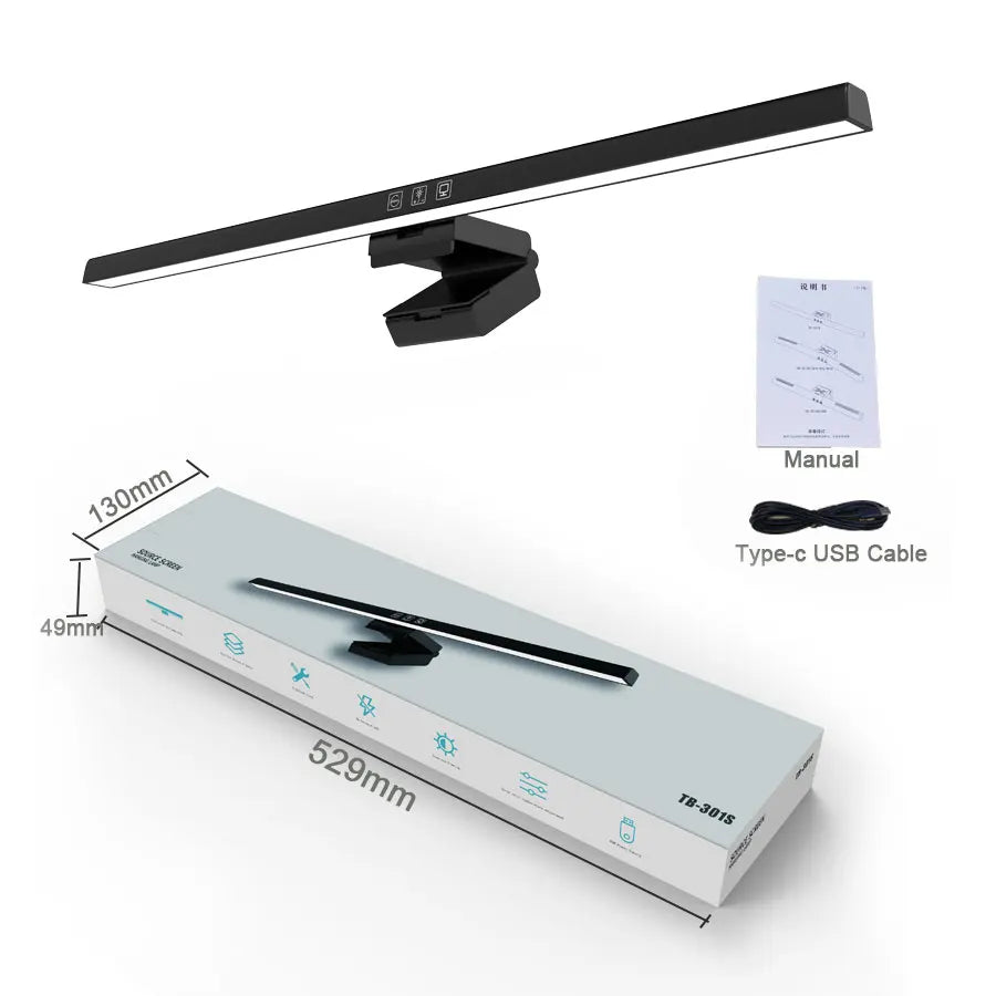 Luminária de Monitor Light Bar 50cm – Barra de Luz LED com Escurecimento Contínuo e Anti-Reflexo