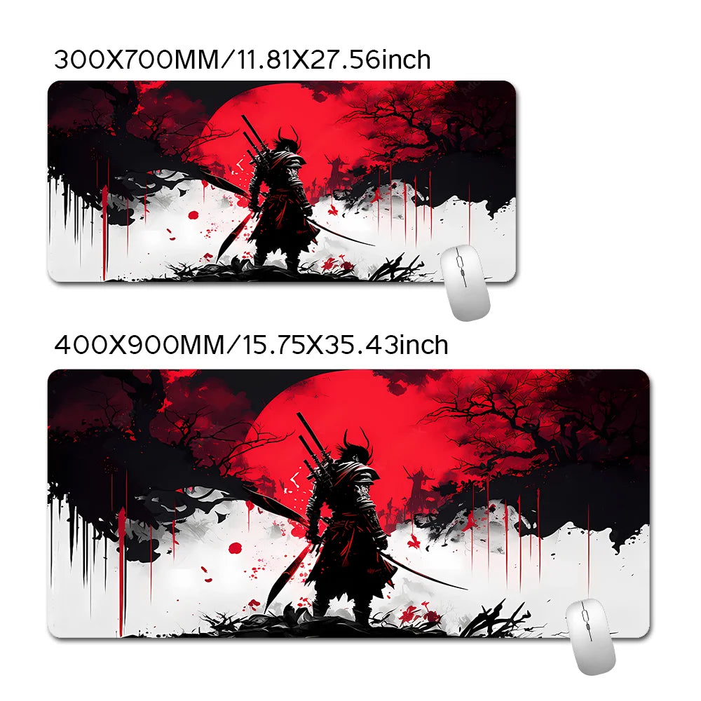 Mouse Pad Gamer Samurai Warrior XXL – Base Antiderrapante Impermeável