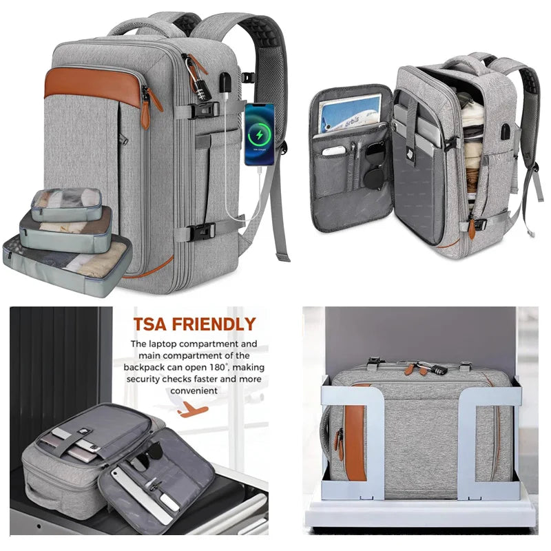 Mochila de Viagem Expansivel 40L Aprovada para Voo MOZHI