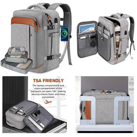 Mochila de Viagem Expansivel 40L Aprovada para Voo MOZHI