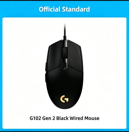 Mouse Gamer Logitech G102 USB com 8000 DPI, 6 Botões Programáveis e RGB