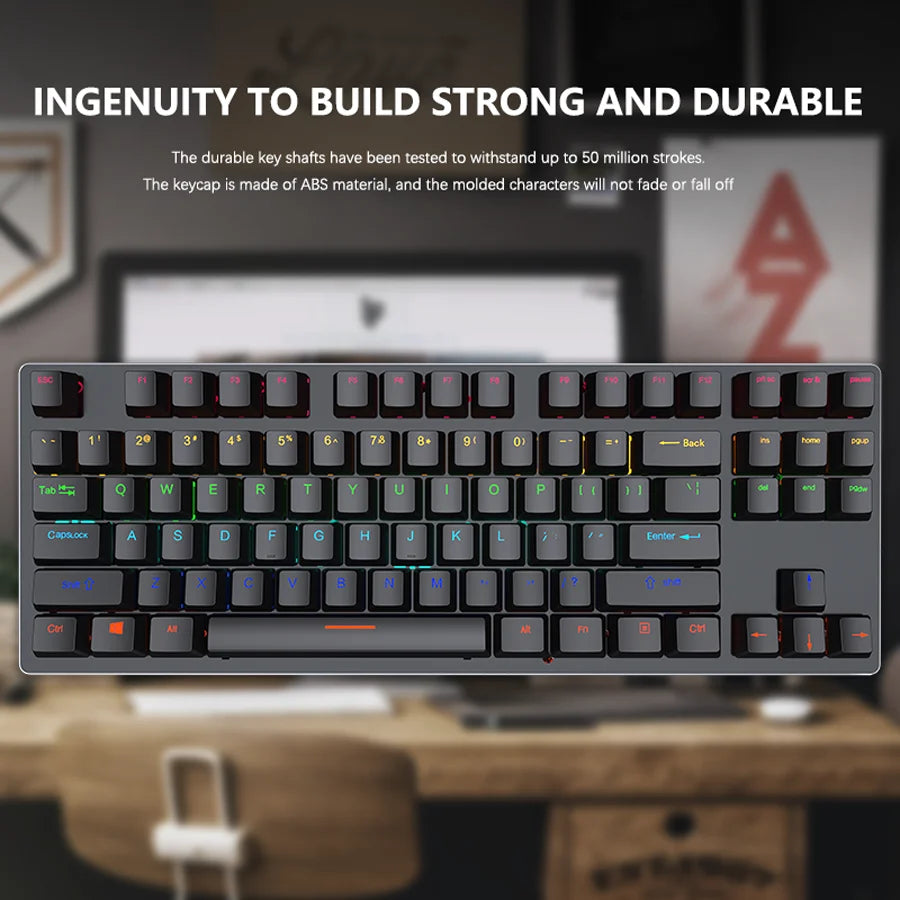 AyeBeau — Teclado Mecânico Gamer RGB 87 Teclas