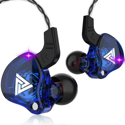 Fone de Ouvido Retorno de Palco In-Ear QKZ AK6 – Driver Dinâmico de 10mm, Cabo TPE com Microfone e Conexão P2 de 3.5mm para Monitoramento e Uso Diário