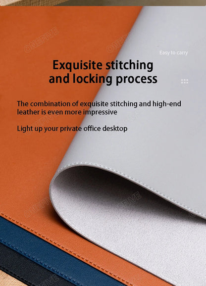 Mousepad grande para escritório, protetor de mesa em couro PU impermeável, ideal para teclado, jogos e acessórios de PC.