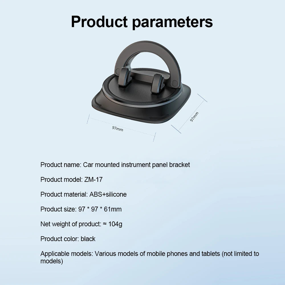 Suporte de Celular Automotivo KEBETEME para Painel com Rotação 360° Antiderrapante