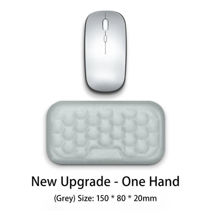 Apoio de pulso para teclado e mouse em espuma viscoelástica, suporte ergonômico para as mãos, ideal para notebooks e laptops.