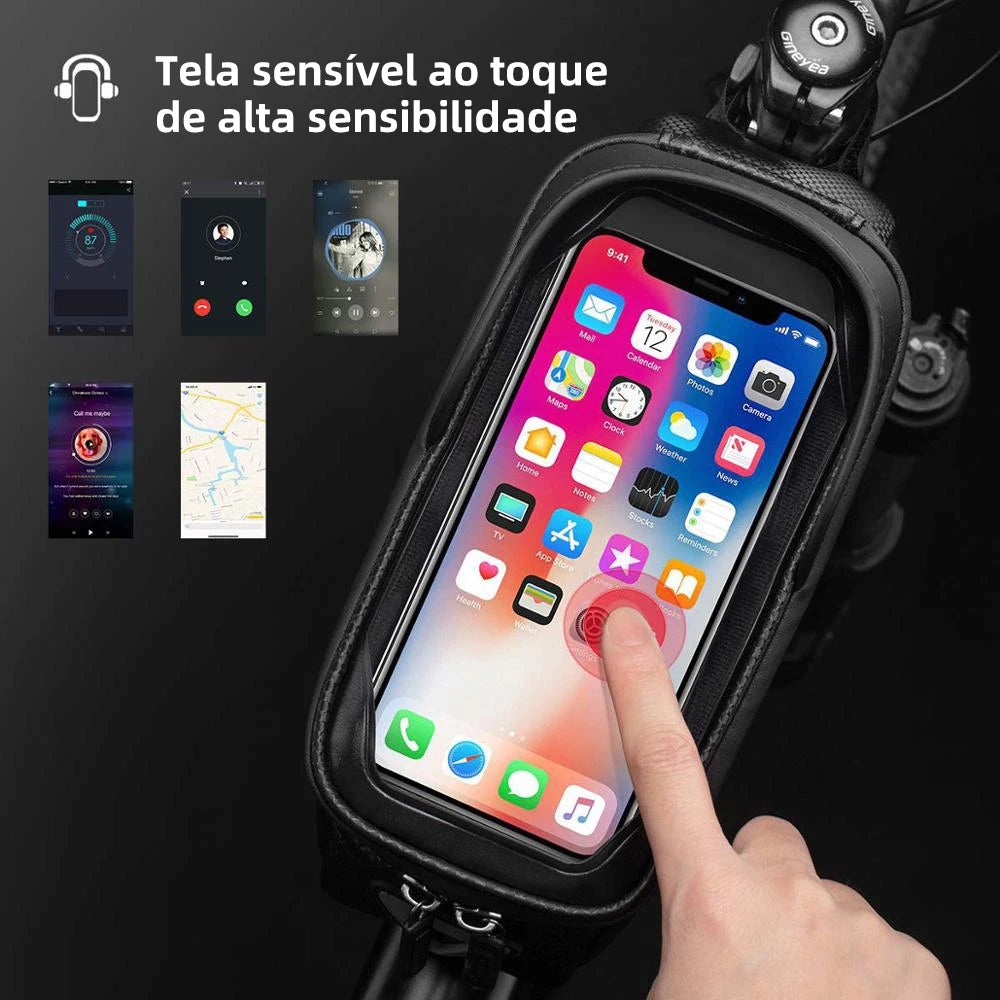 Bolsa de Quadro para Bicicleta ROCKBROS Impermeável com Suporte de Celular