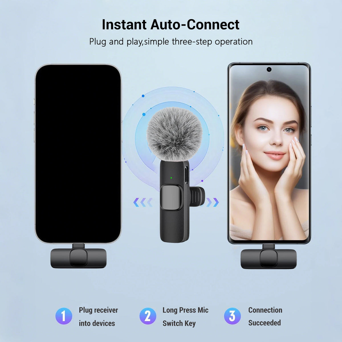 HITOZON — Microfone de Lapela Sem Fio USB-C