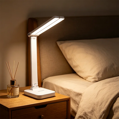 Luminária de Mesa LED Articulada – Touch Screen, 3 Tons de Luz e Bateria Recarregável