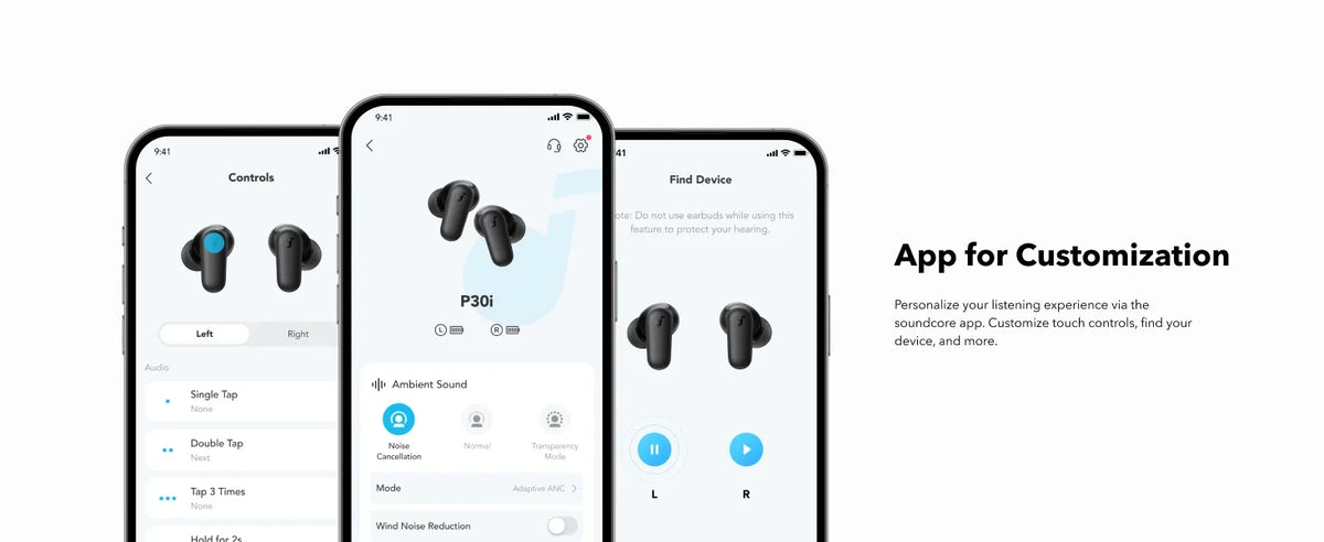 Soundcore P30i — Fone TWS Bluetooth 5.3 com ANC