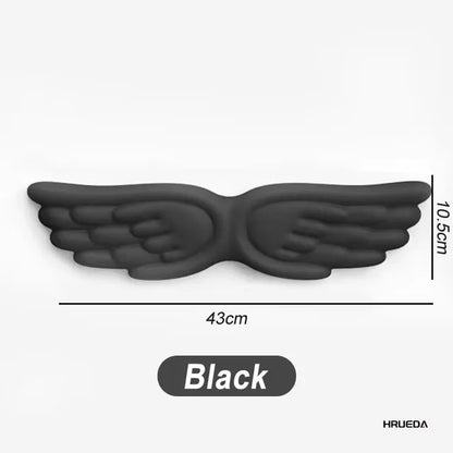 Apoio de pulso para teclado e mouse em formato de asa de anjo, feito de espuma viscoelástica. Suporte ergonômico e antiderrapante para digitação fácil em computadores e laptops.