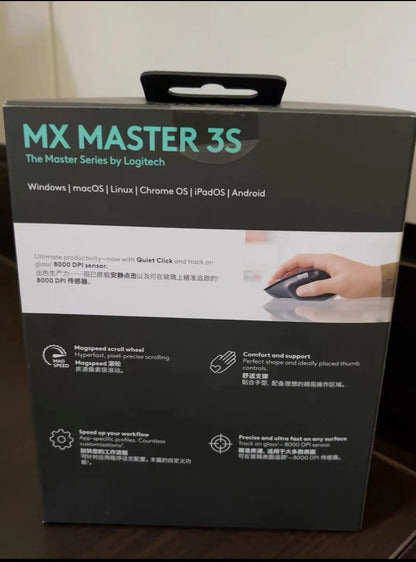Mouse Sem Fio Logitech MX Master 3S Bluetooth com 8.000 DPI e Rolagem MagSpeed