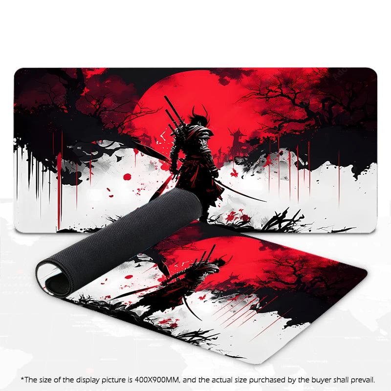 Mouse Pad Gamer Samurai Warrior XXL – Base Antiderrapante Impermeável