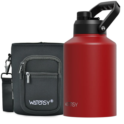 Garrafa Térmica Industrial Watersy em Inox 304 com Isolamento Multicamadas e Bolsa Tática (1.8L / 2.5L / 3.7L)
