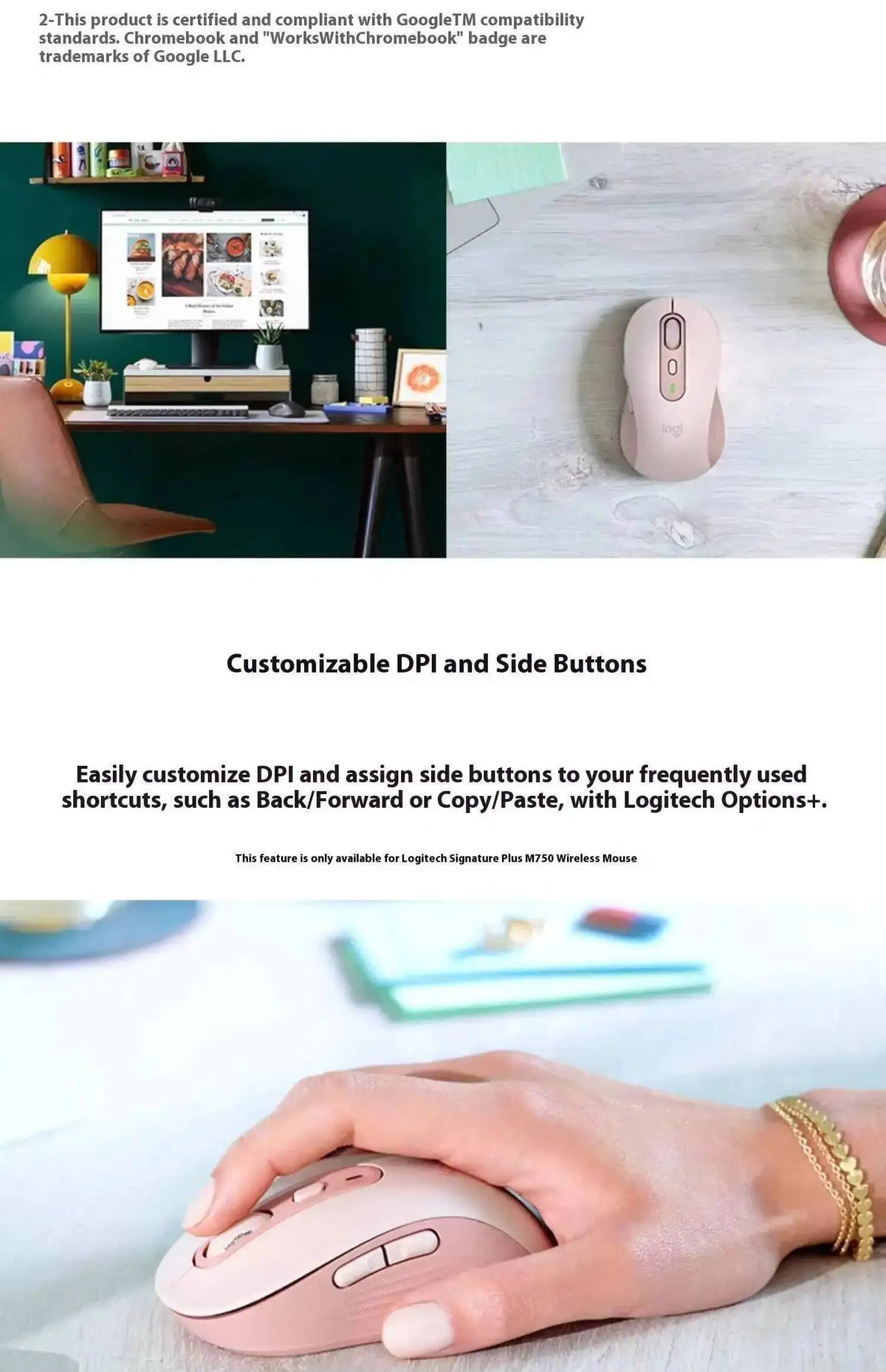Logitech M750 — Mouse Ergonômico Sem Fio