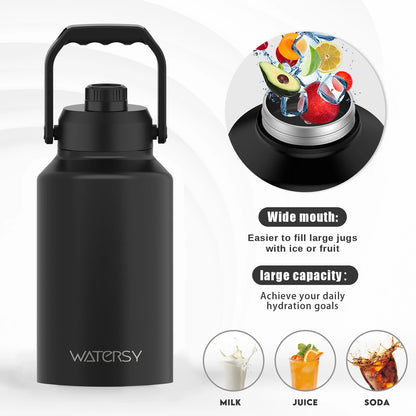 Garrafa Térmica Industrial Watersy em Inox 304 com Isolamento Multicamadas e Bolsa Tática (1.8L / 2.5L / 3.7L)