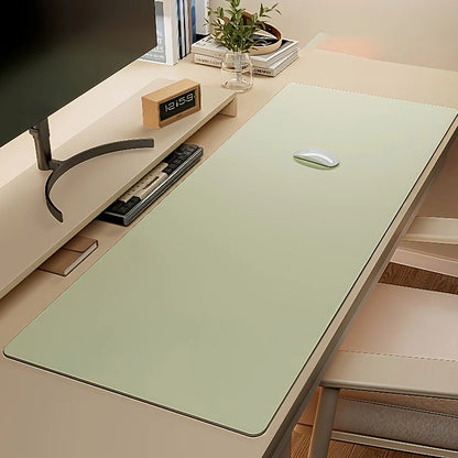 1 unidade de tapete de rato grande em couro sintético, antiderrapante e impermeável, ideal para escritório e mesa. Fácil de limpar.