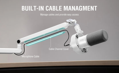 Braço Articulado para Microfone FIFINE BM88W com Fixação de Mesa e Gerenciamento de Cabos