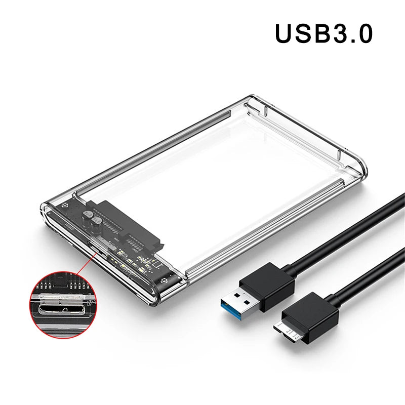 Case SATA 2,5″ Transparente USB 3.0/Type-C