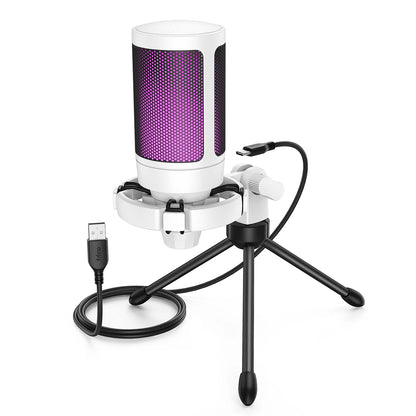 Microfone Gamer FIFINE AmpliGame A2 USB RGB Condensador Cardioide com Mute Touch