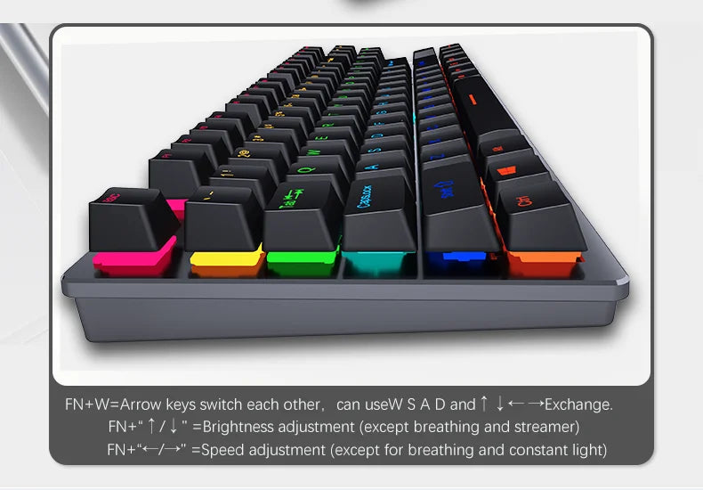 AyeBeau — Teclado Mecânico Gamer RGB 87 Teclas