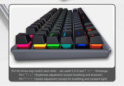 AyeBeau — Teclado Mecânico Gamer RGB 87 Teclas